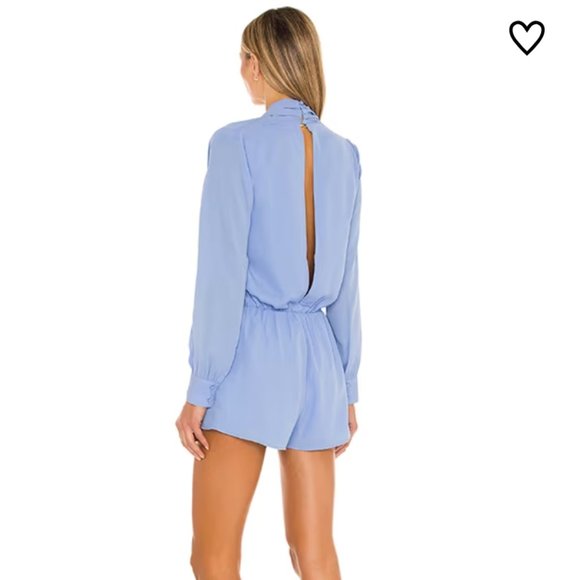 NWT Superdown kaycie drape neck romper in blue size small - Picture 3 of 7